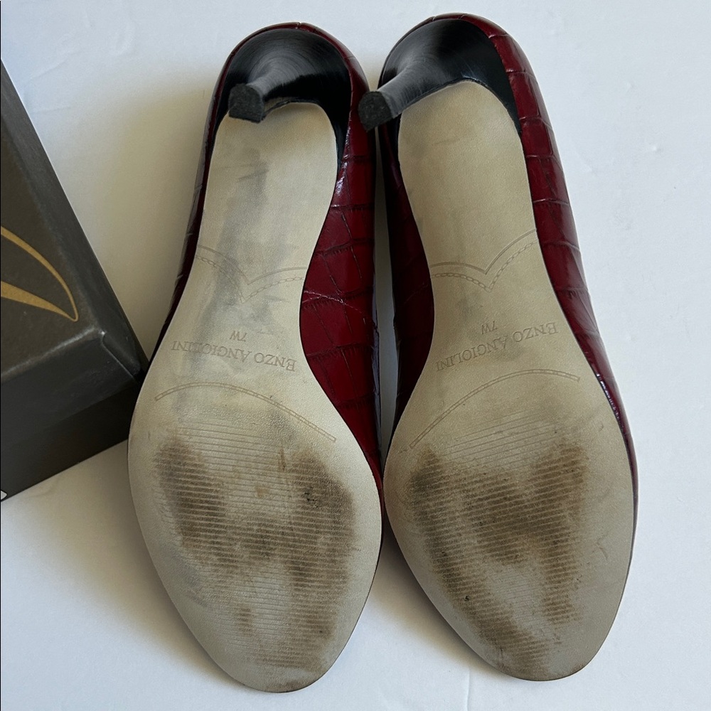 Enzo Angiolini Eamerryann Burgundy Peep-Toe Heels - Picture 6 of 7
